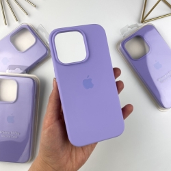 Силиконовый чехол на Айфон 15 Pro c закрытым низом. Silicon Case  iPhone 15 Pro Light Purple (39)